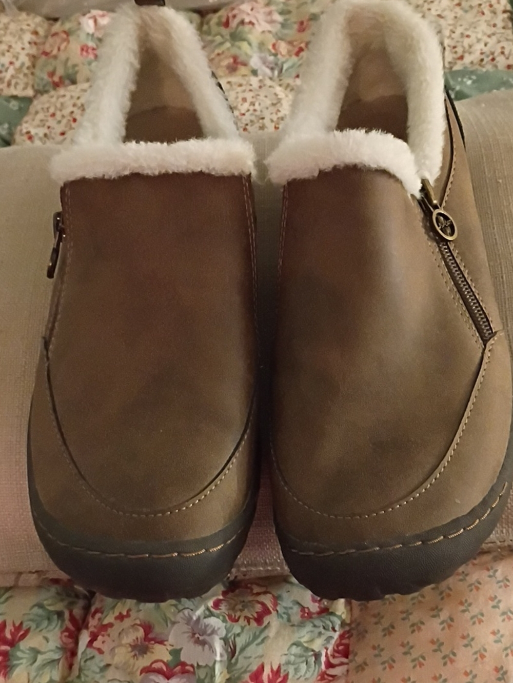 JSpprt Brown Slip-On Faux-Shearling Lined Casual Shoes